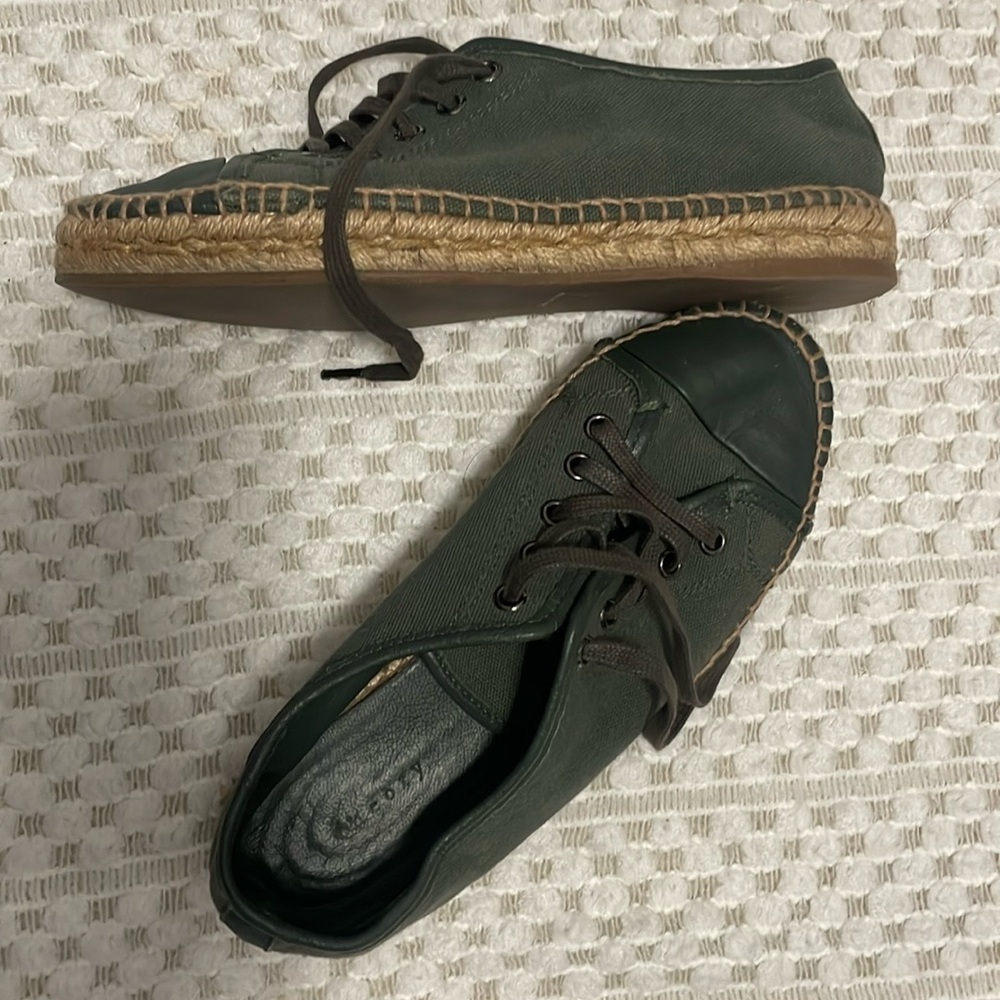 Theory Canvas and Leather Espadrilles